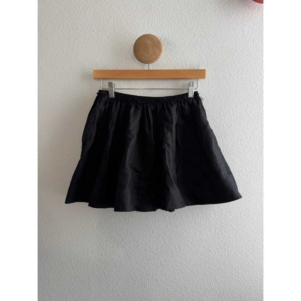 Reformation Black Linen Mini Skirt Size 0